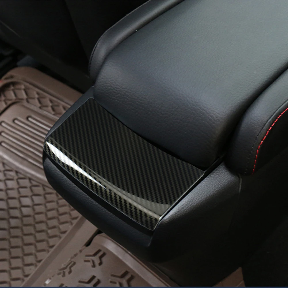 Carbon Fiber Car Interior Center Console Armrest Box Sequins Cover for Honda Civic 10th 2018 2019 2016 2017 Car Accessories