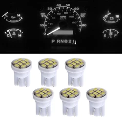 6Pcs White LED Dash Gauge Cluster Reading Lamp License Plate Light Bulb 12V Fit for Ford Bronco F150 F250 F350 Truck 1992-1996