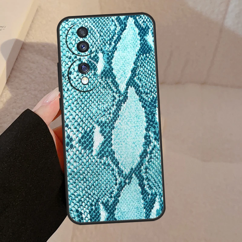 Snake Skin Print Case For Honor Magic 5 Pro 50 70 90 Lite Honor 8X 9X X9b X9a X8a X7a X6a X6 X7 X8 X9 Cover