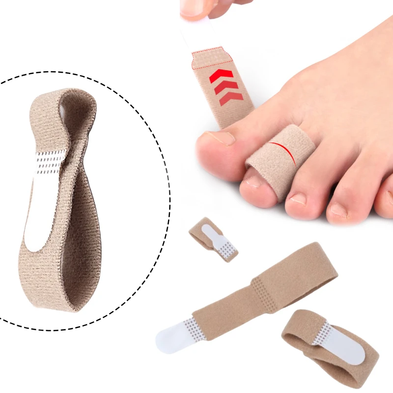 5Pieces Finger Foot Care Tools Supplies Toe Bandage Wraps Toe Separator Hammer Overlapping Hallux Valgus Corrector Straightener