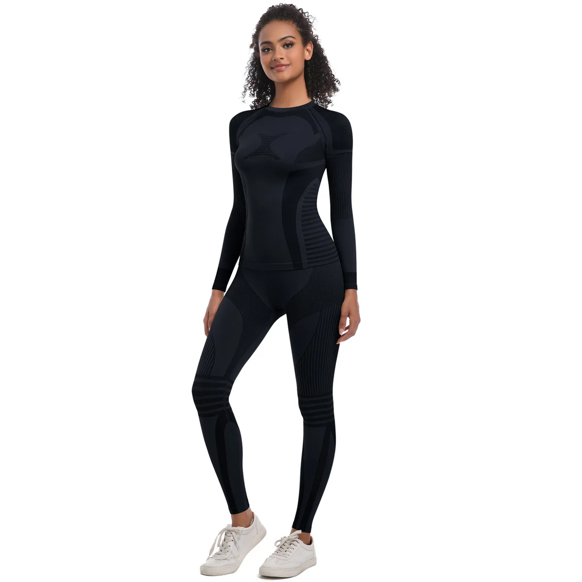Women Girl Skiing Underwear Set Fitness Workout Thermal Gym Ski Snowboarding Sport Running Hiking Jogging Yoga Exercise Suit A84
