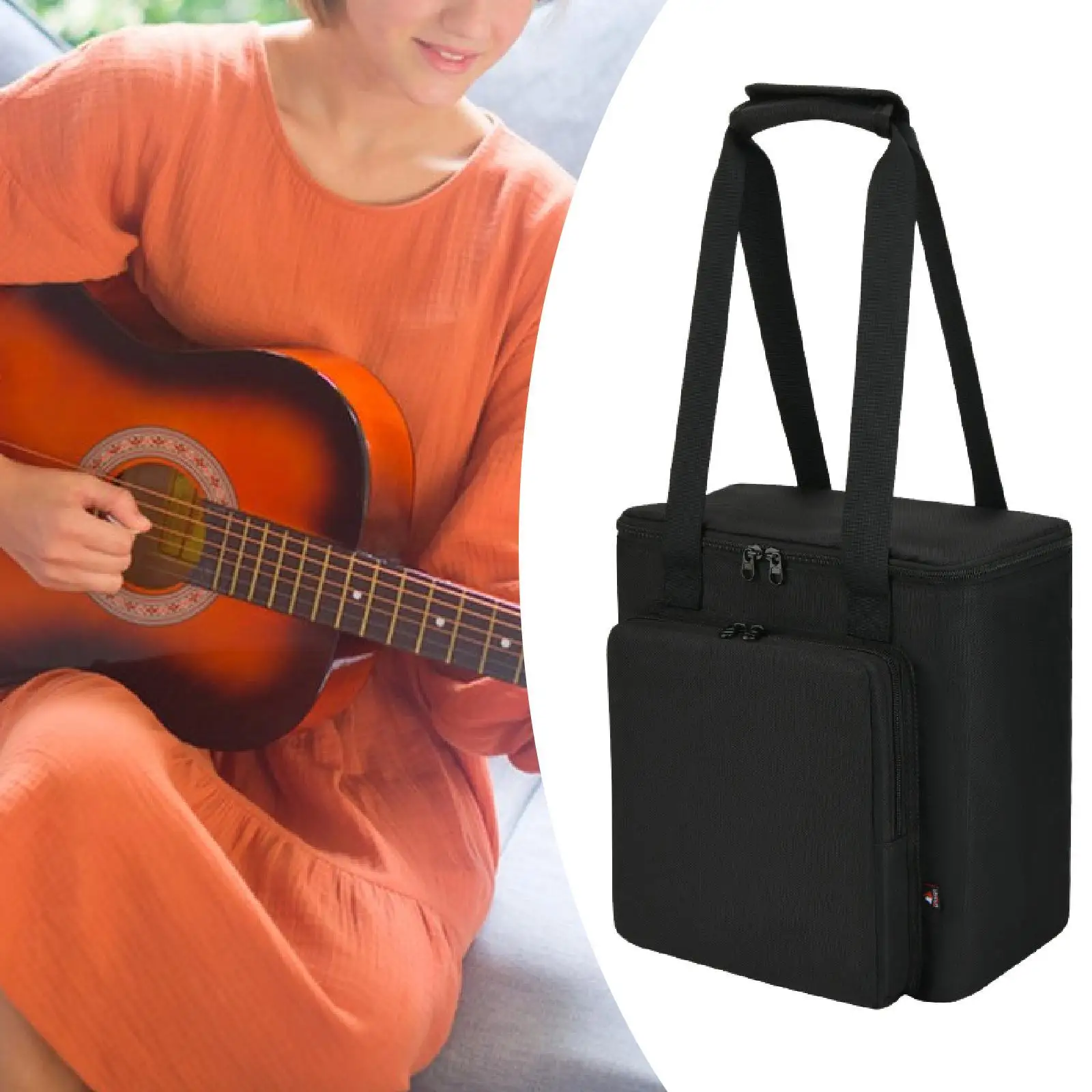 Versatile Guitar Amplifier Bag Speaker Storage Case for Electric Guitar Effects Pedal Compact Protective Organizer with Padded