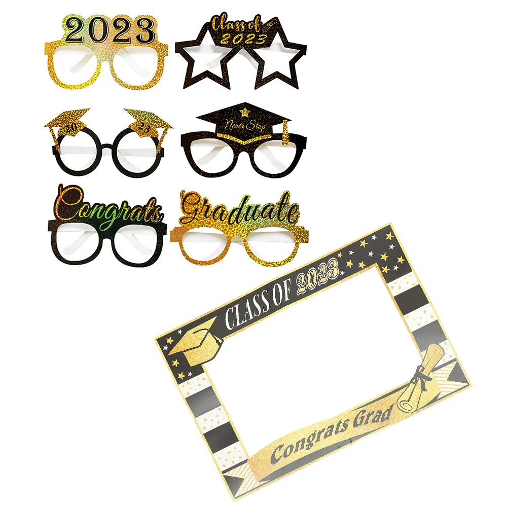

1 set Graduation Glasses Paper Photo Booth Graduation Glasses Accessories Party Supplies Eyewear Fun Decorations 2023