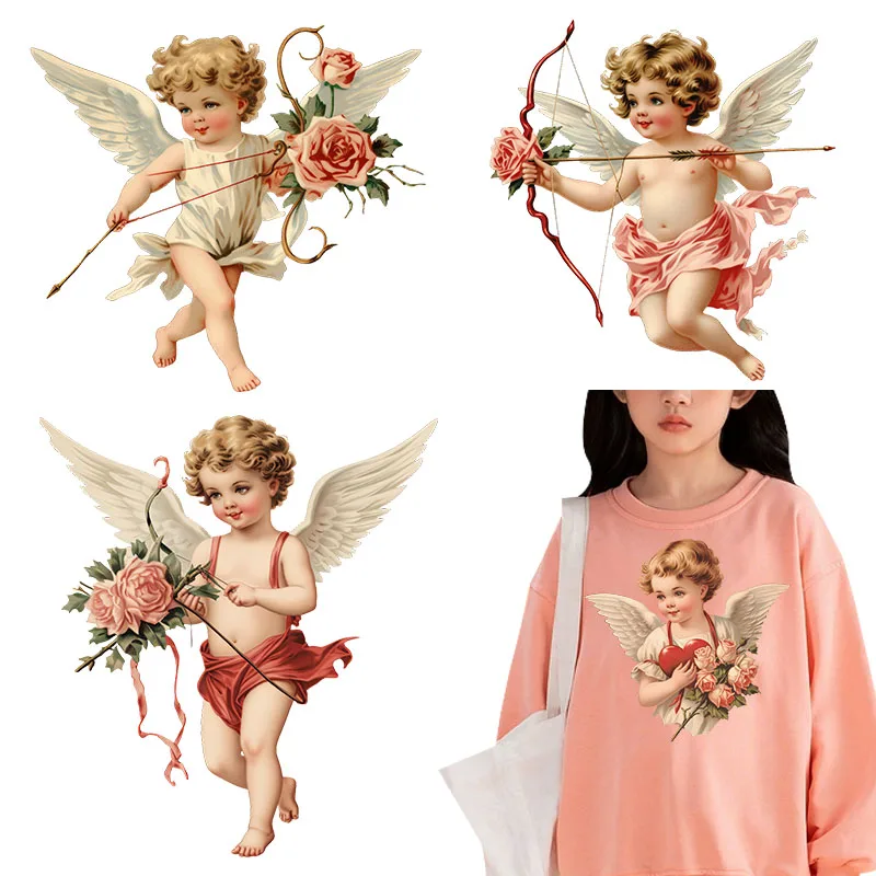 Retro Mythology Angel Boys and Girlschildren iron on transfer for clothing dtf transfers ready to press Heat Transfer Printing