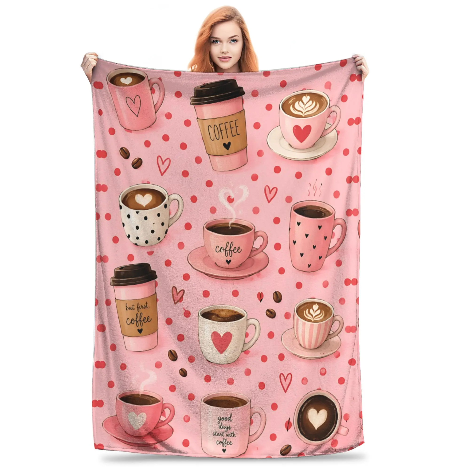 1PC Home Coffee Aesthetics Vibes Daily share ideas Blanket Throw Super Cosy Plush Living Room Sofa Gift Christmas Happy New Year
