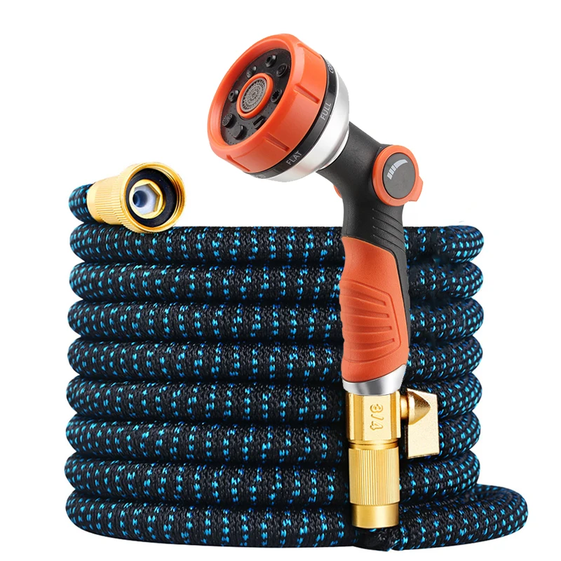 Magic Retractable Garden Hose, Anti Slip Handle Nozzle Gun, 3/4 American Connector, Used For Irrigation And Car Washing