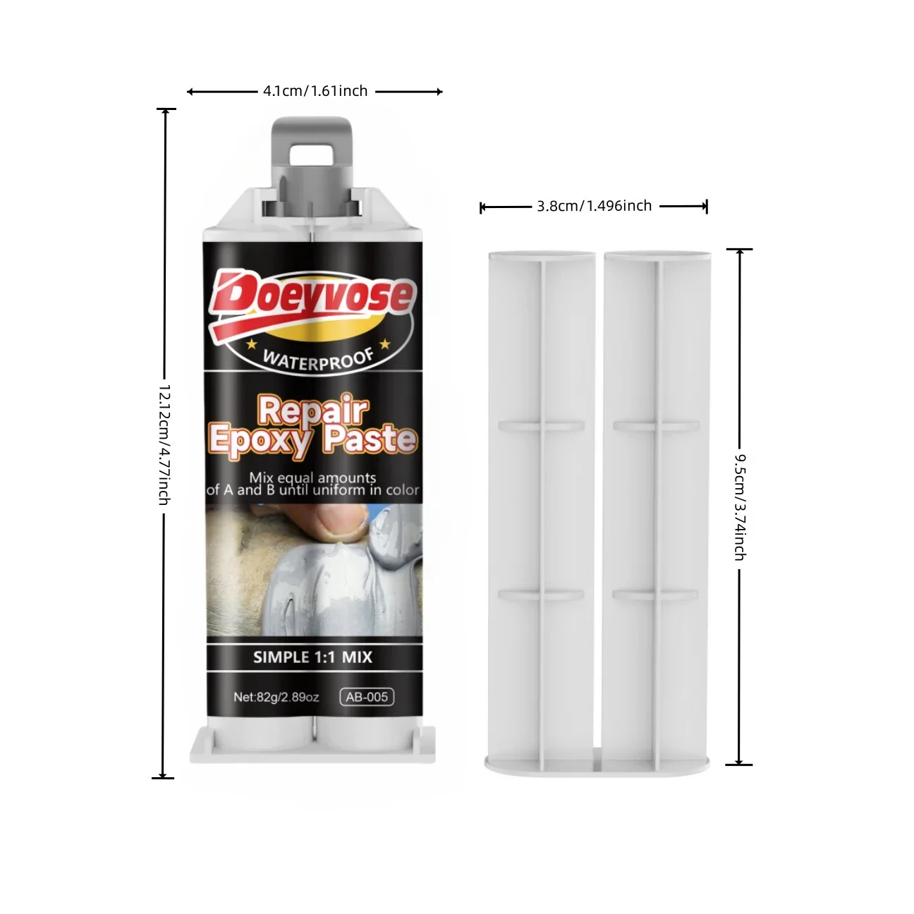 Double Tube AB Cast Repair Putty Gray White Paste High Strength Metal Filler