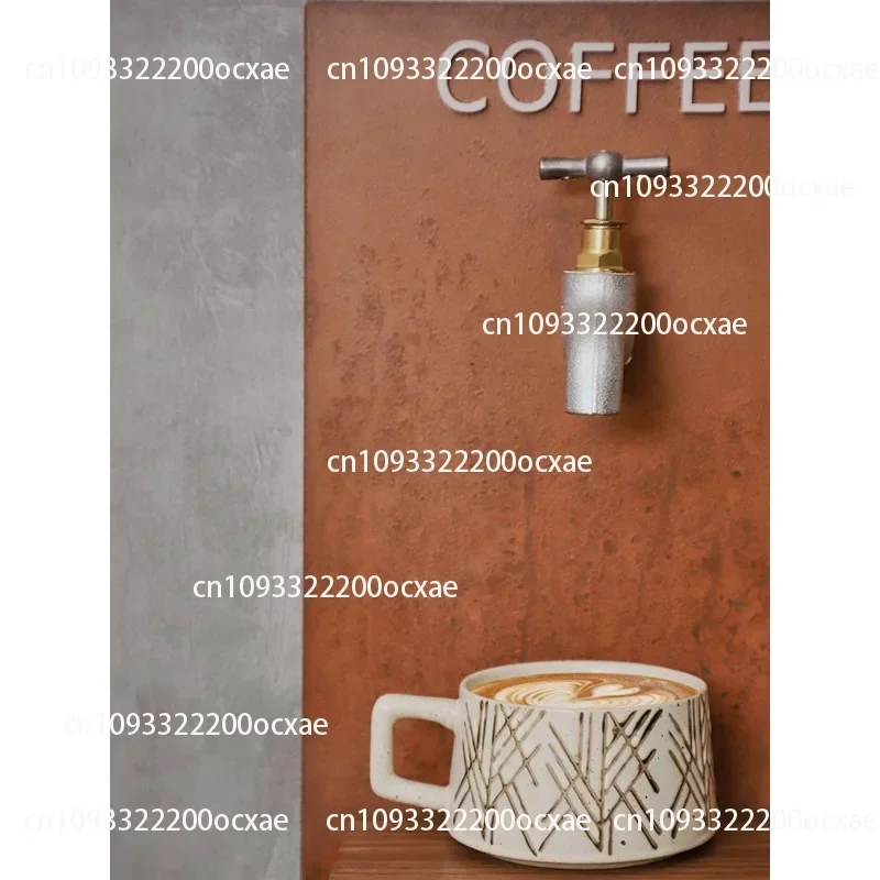 Faucet Coffee Shop Fun Installation Atmosphere Layout Coffee Mouth Solid Wood Door Sign Clock In Sign Decoration
