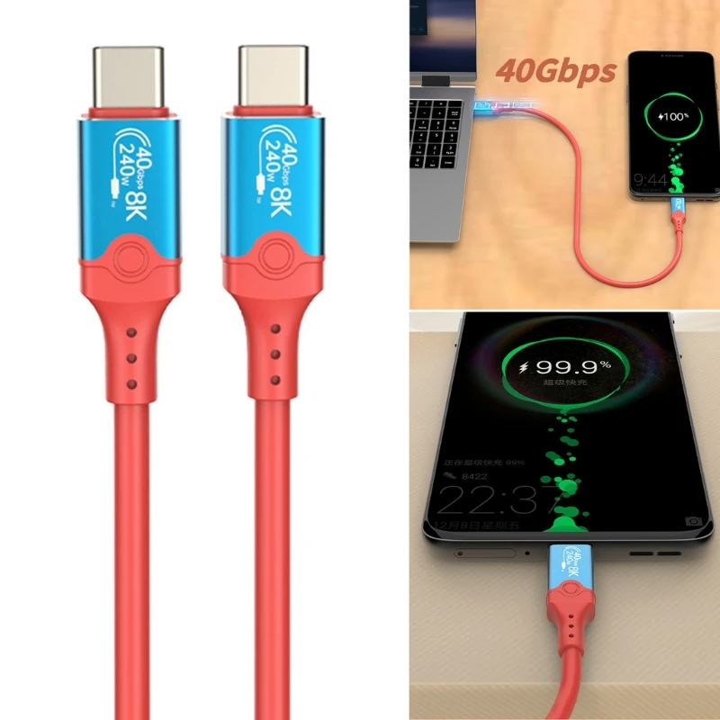 M17B USB4 40 Gbps transferência dados velocidade 240 USB C para USB C carregamento rápido 8K @ 60Hz