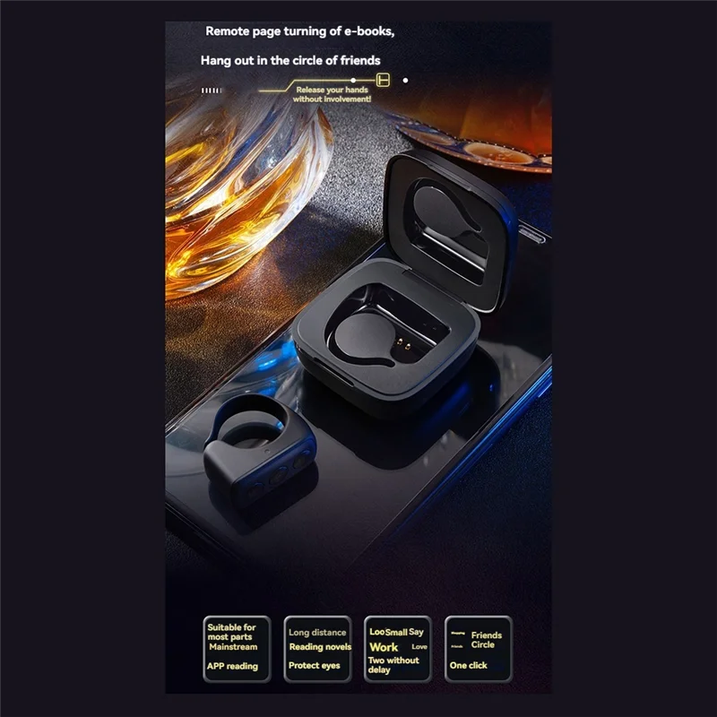 AY14 -Bluetooth Remote Page Turner Fingertip Video Controller - Remote Control Scrolling Accessory