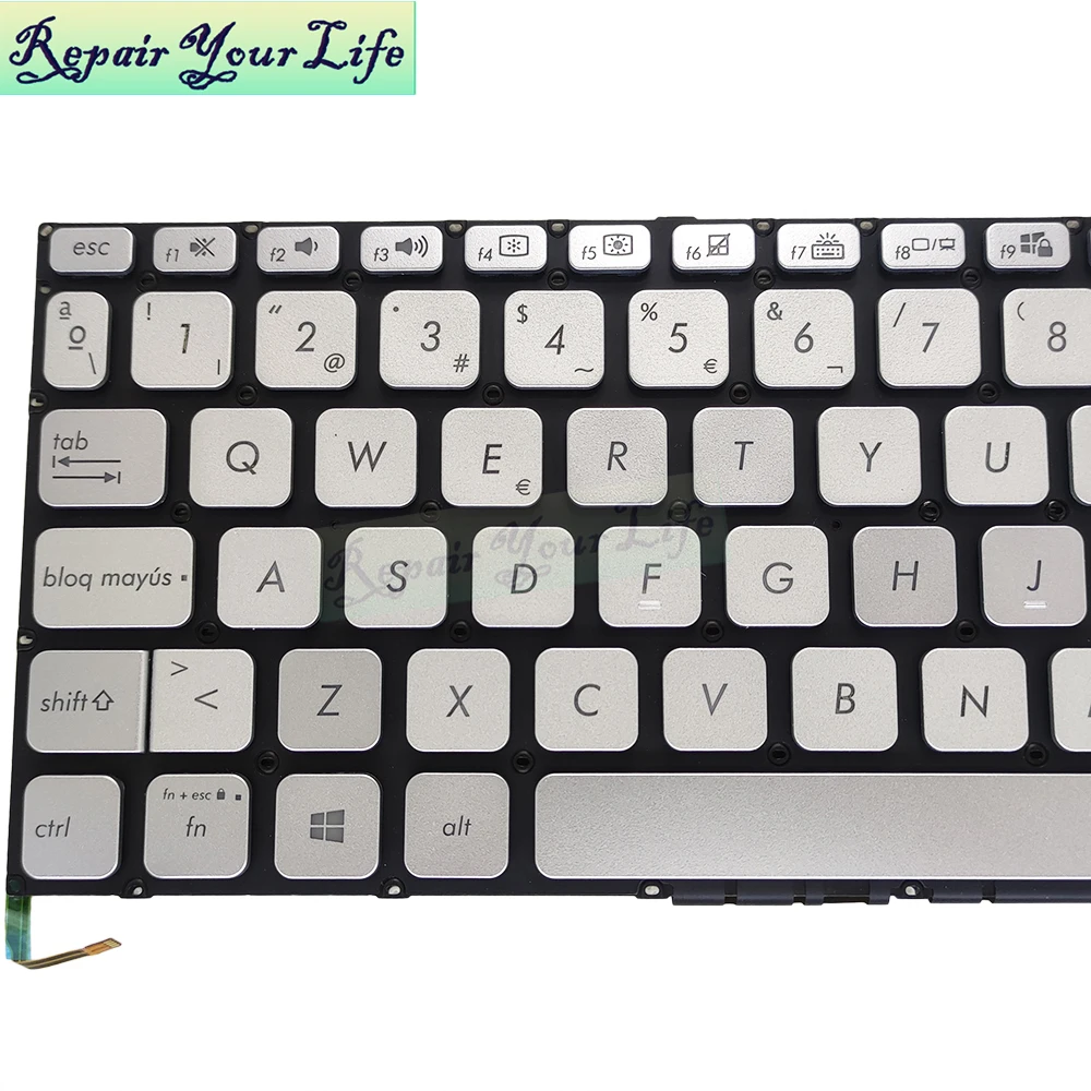 Imagem -04 - Teclado Retroiluminado Espanhol dos Eua para Asus Vivobook Eua Teclados Spa Vivobook X415 D415 M415 F415 X415ep X415ea X415ja X415da X415ma 282qus00