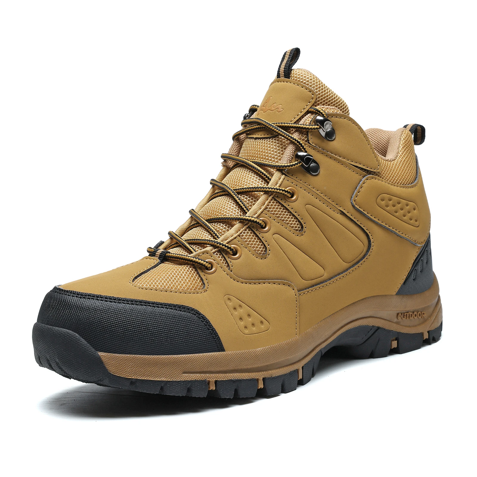 

High-Top Men Hiking Boot Winter Outdoor Shoes Lace-Up Non-slip Sports Casual Trekking Boots Man Suede Warm Shoes