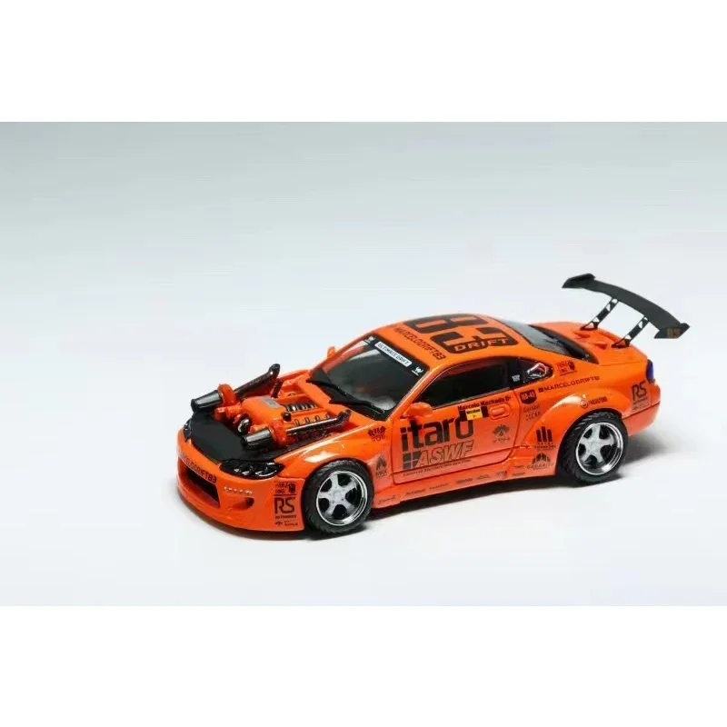 YS 1:64 Silvia S15 Marcelo Drift Cayenne V8 motor Diecast Diorama colección de modelos de coches juguetes en miniatura