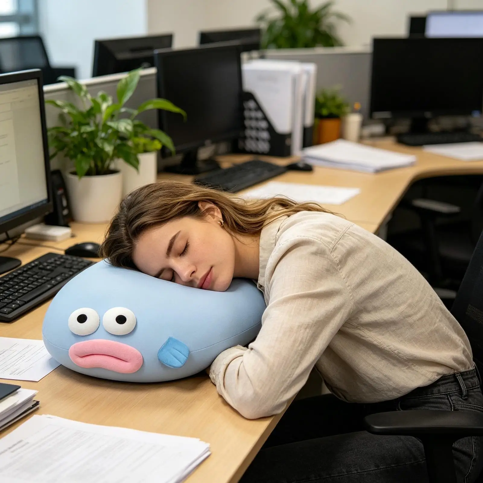 Fish Shape Cooling Hugging Cushion Long Pillow Soft Body Pillow for Home Bedroom Couch Dorm Sleeping Night Daytime Nap