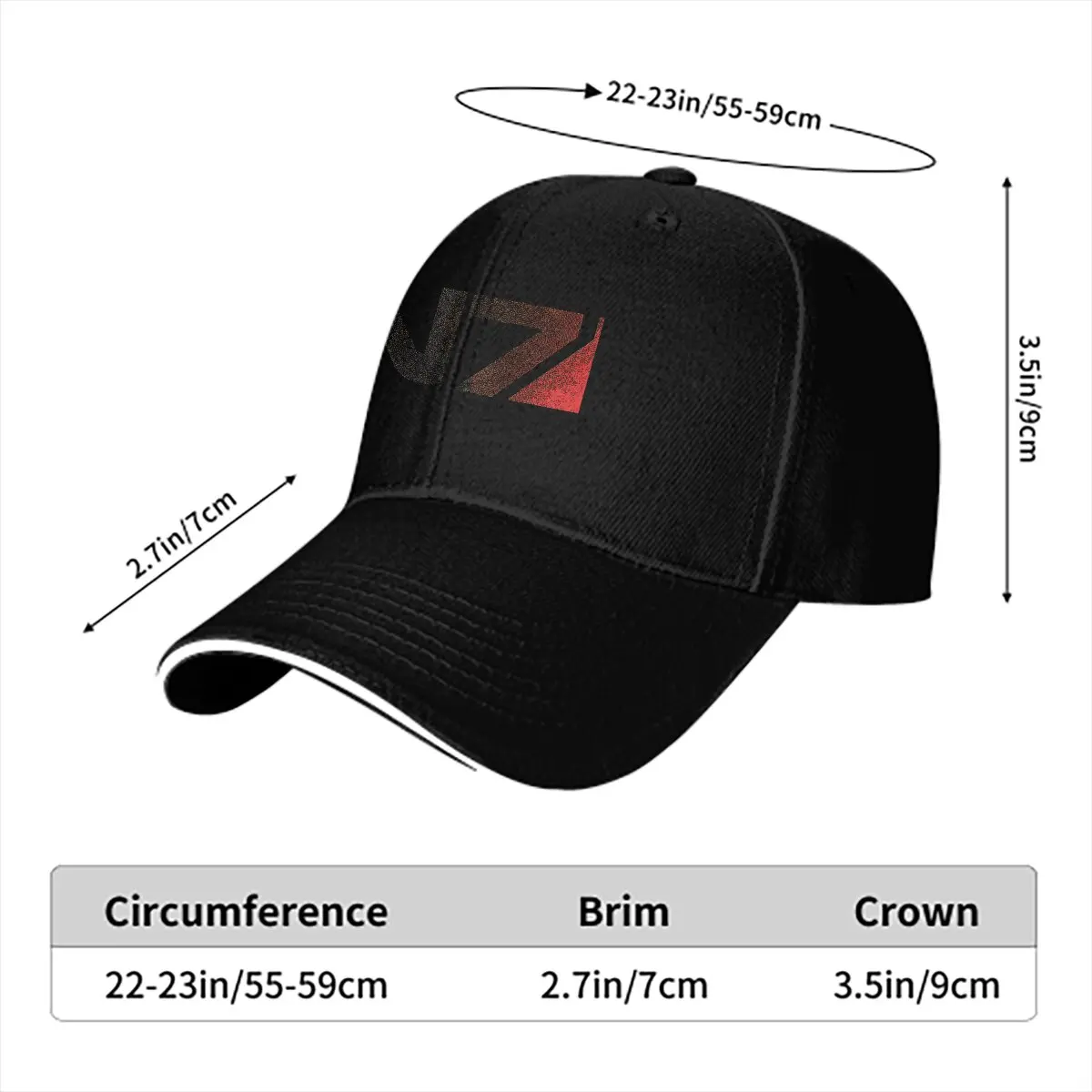 N7 Distressed Logo Baseball Caps Peaked Cap Mass Effect Game Sun Shade Hats for Men Women