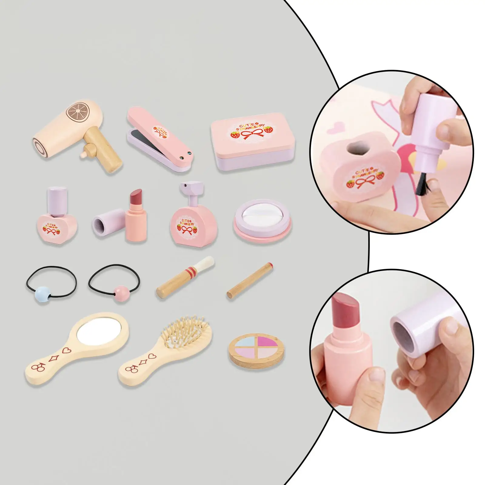 Fantasiespel Make-up Schoonheidsset voor kleine meisjes Rollenspel Vroeg leren Houten make-upset voor verjaardagsspeelgoed Cadeaufeestmeisjes