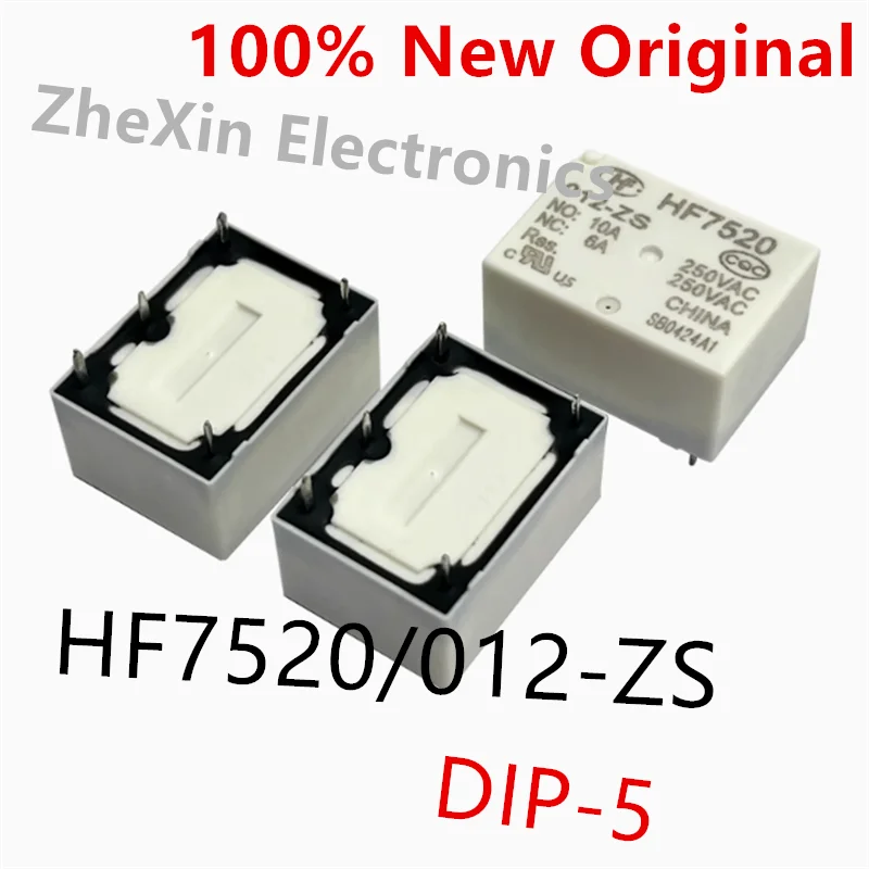 10PCS/Lot   HF7520/012-ZST 、HF7520/005-ZST 、HF7520/012-ZS   DIP-5   New small power relay   HF7520-012-ZST 、HF7520-005-ZST