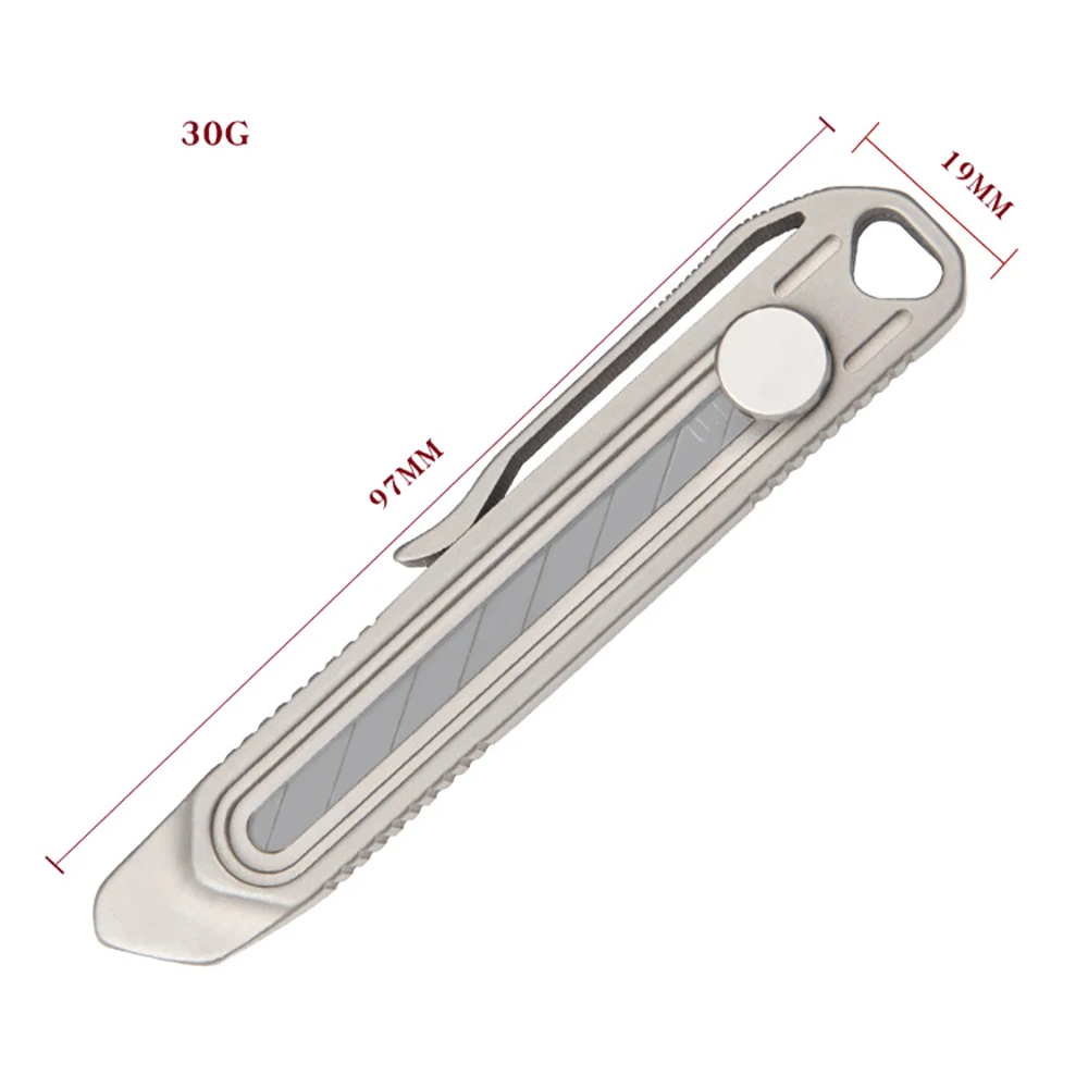 Titanium Alloy Small Hobby Knife 30 ° Sharp Angle Handmade DIY Leather Cutting Knife With 10Pcs Spare Blades Leathercraft Tools