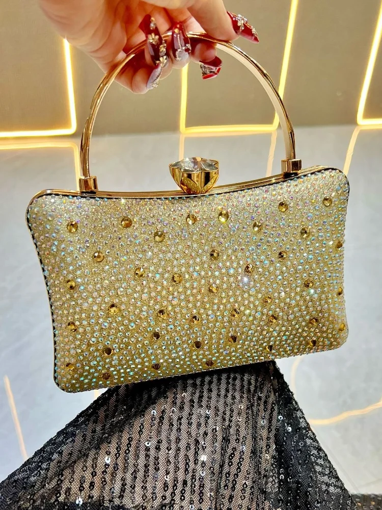

Блестящая роскошная женская сумка с разноцветными стразами, высококачественные элегантные вечерние сумки, вечерние банкетные сумки на плечо с цепочкой, кошельки