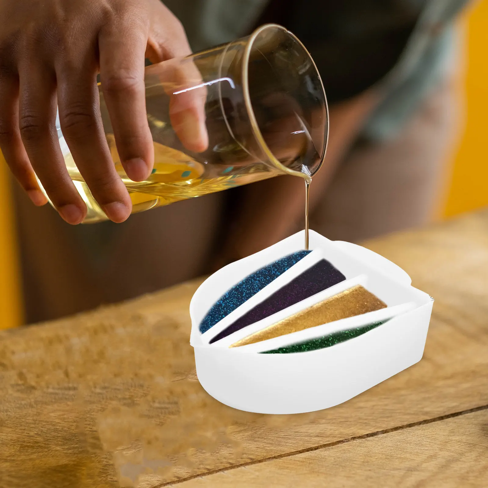 

Силиконовая чашка для смешивания, гибкая, с антипригарным покрытием, для творчества с эпоксидной смолой, хранения пигментов, акварельной живописи, инструмент для изготовления украшений