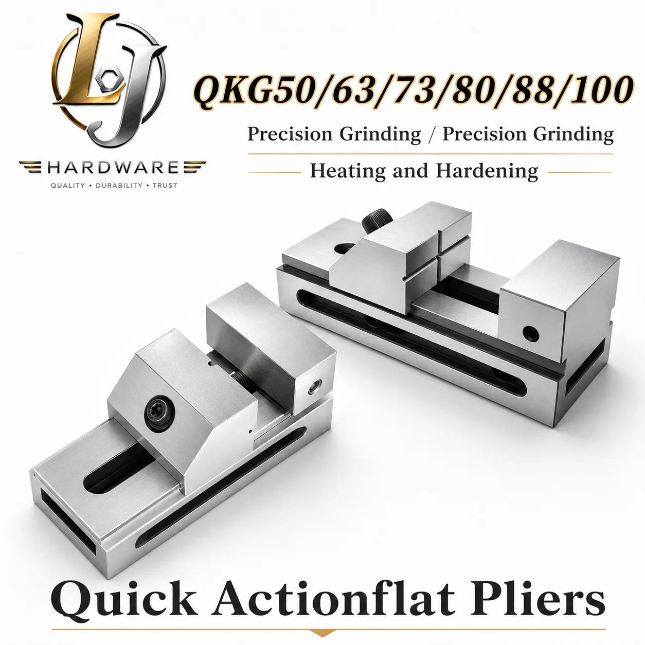 QKG 50 63 73 80 88 100 High Precision 0.005mm Fast Action Right Angle Vise CNC Milling Machine Tool 2 2.5 3 3.5 4 Inch  ﻿