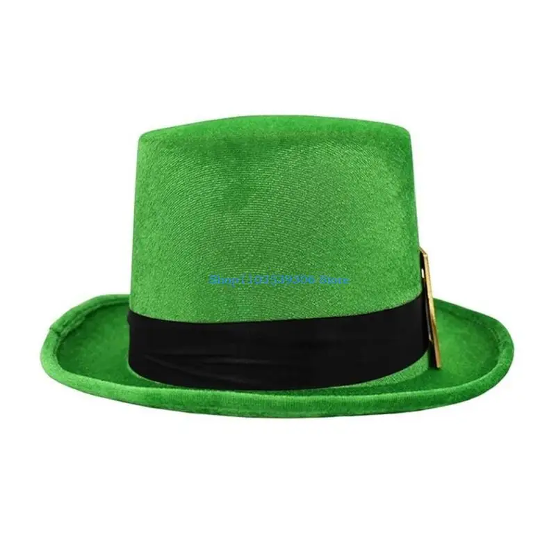 400A Irish National Day Tall Hat StPatricks Day Family Gathering Party Accessory Hat