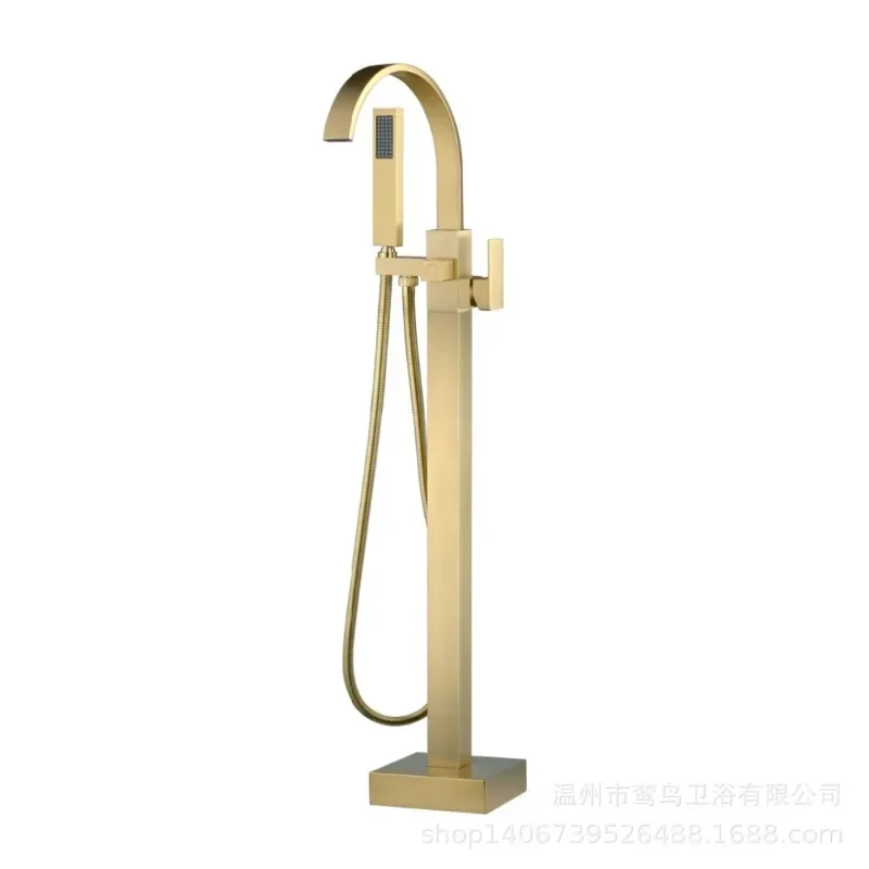 Grifo de ducha para bañera Rozin Golden, grifo mezclador de ducha de pie para baño, grifo cascada independiente, Robinet de baignoire