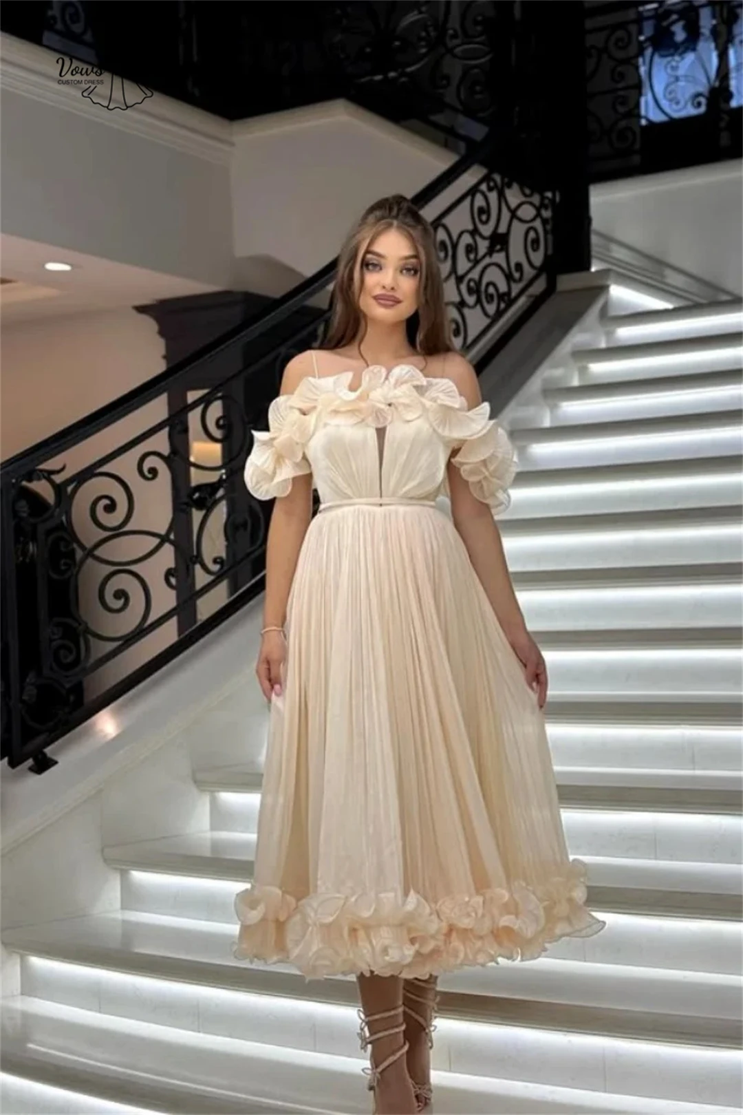 تنورة ذيل السمكة من Vows فساتين نسائية أنيقة لحفلات الزفاف فستان صديرية دائرية مصنوعة حسب الطلب ترتر فاخر فساتين لحضور الحفلات الموسيقية 2025