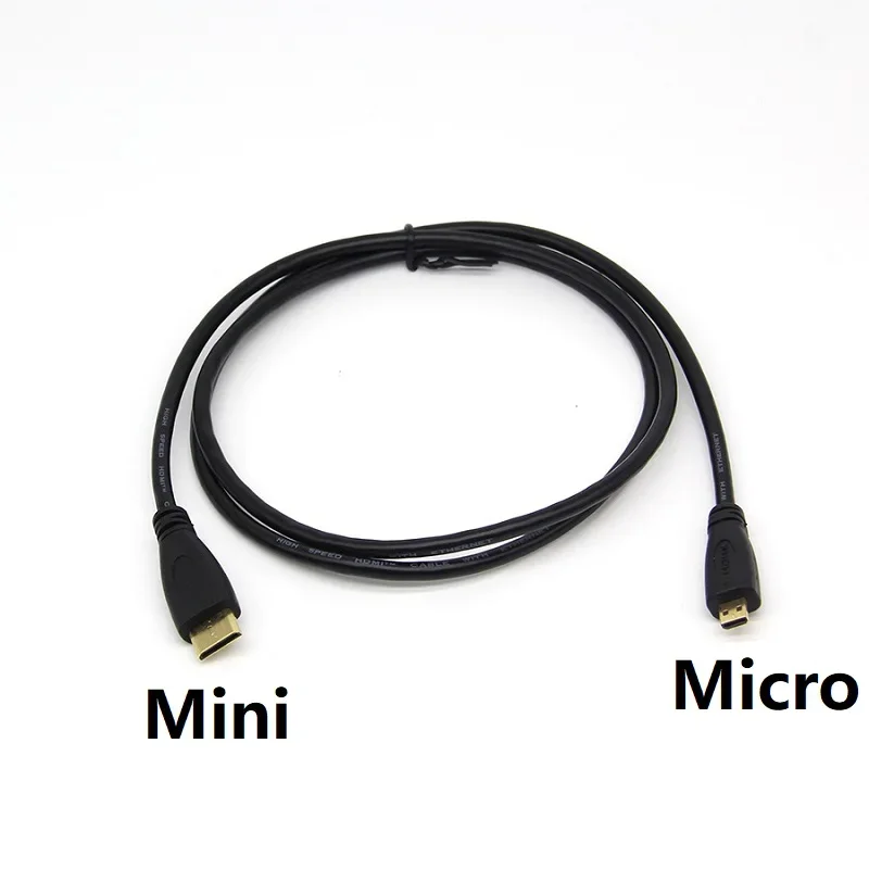 1080p 3D Mini HDMI-compatible To  Micro HDMI-compatible Cable for GoPro Sony Projector's Public To Public 0.3M 1M 1.8M Cable