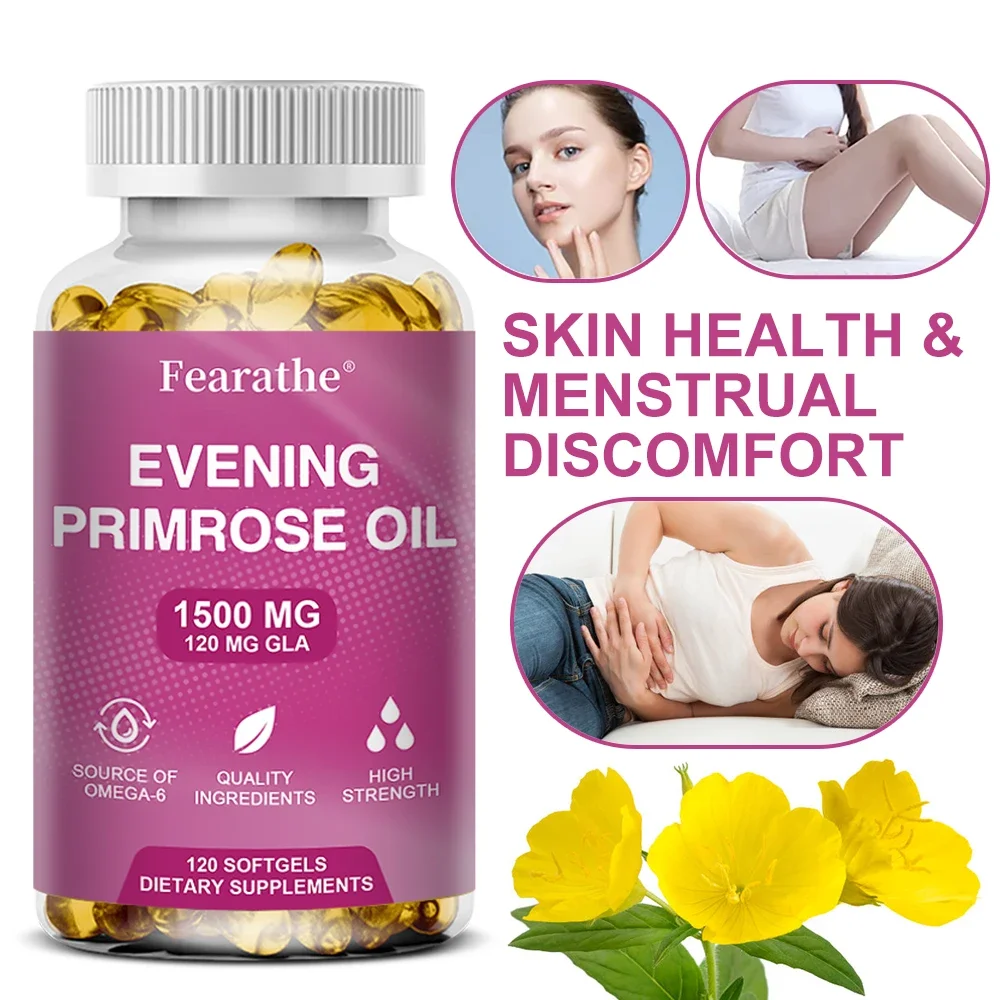 Evening Primrose Oil Supplement Capsules 1500 Mg * 120 Capsules - Supports Hormonal Balance