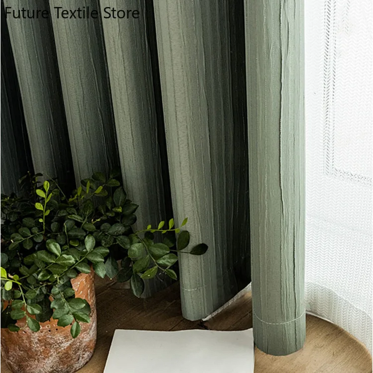 

Nordic Modern Minimalist Curtains for Living Room Bedroom Blackout Curtains Home Decoration Custom Finished Partition Curtains