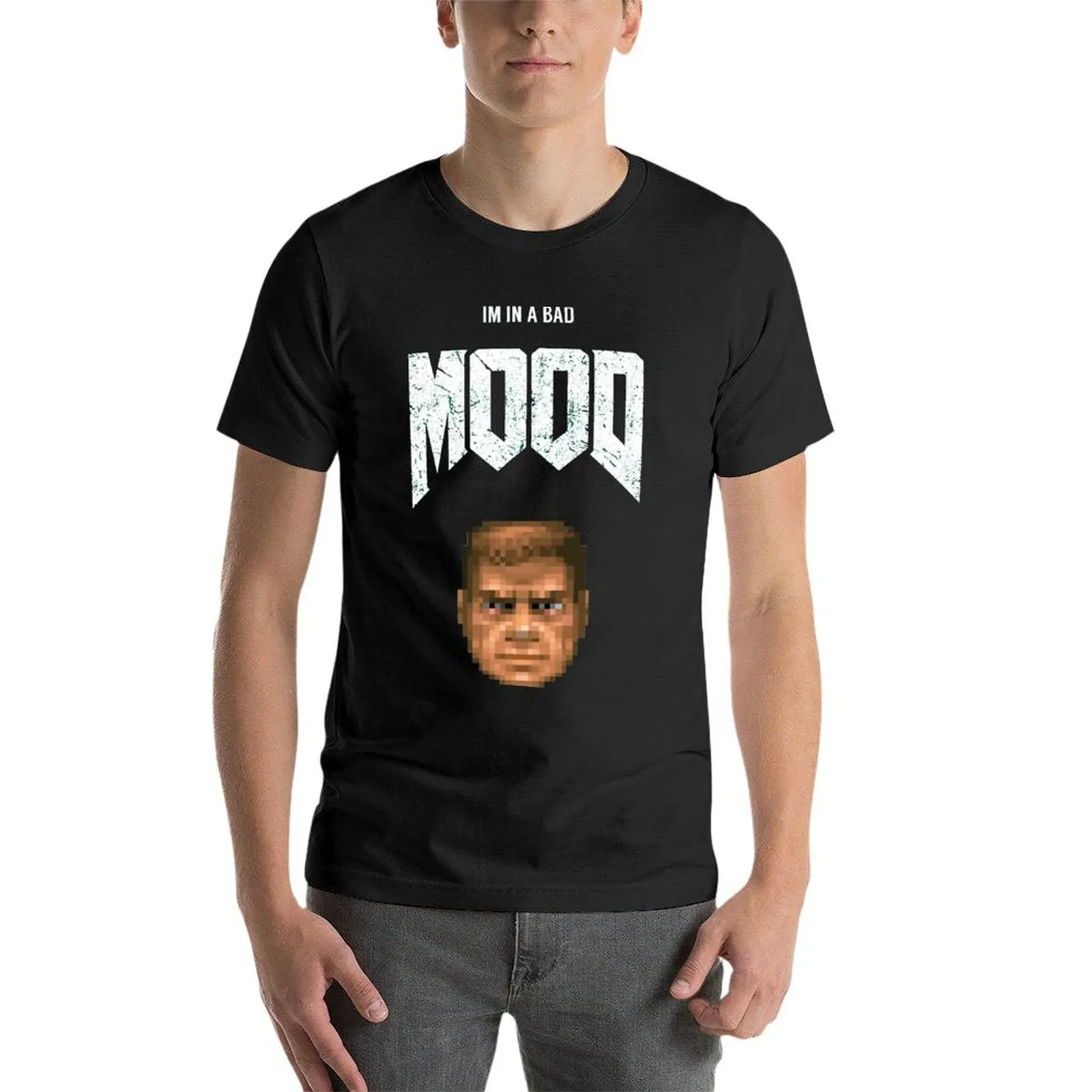 Bad MOOD Essential T-shirts Cute T-shirt Crewneck  Sports  Funny Novelty Leisure Eur Size image 6