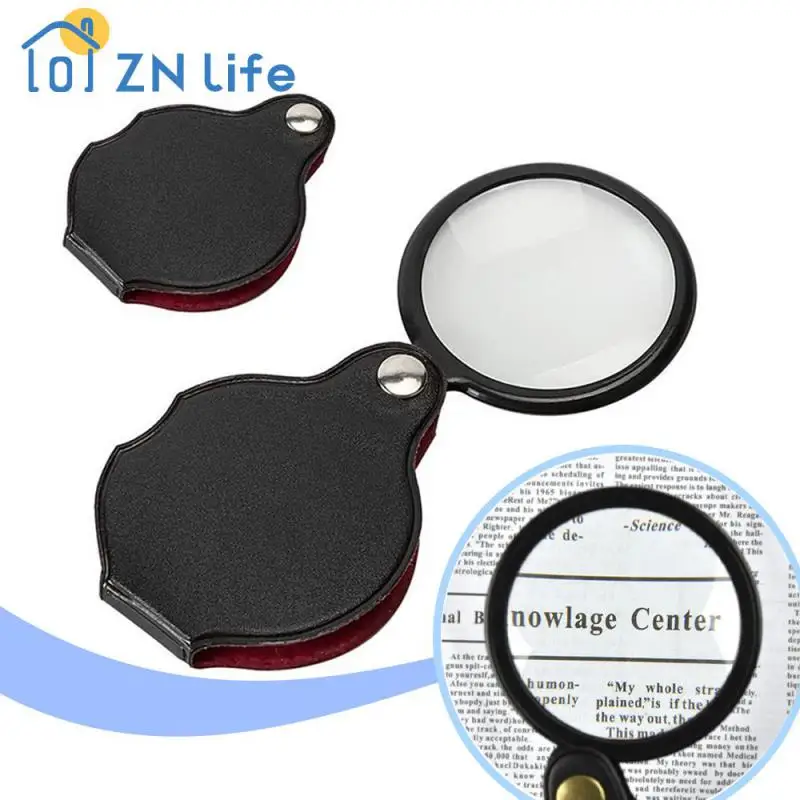 Mini Magnifier 8x Foldable 10X Folding Magnifier Portable Handheld Magnifying Glass Lens Pocket Jewelry Reading Loupe Glasses