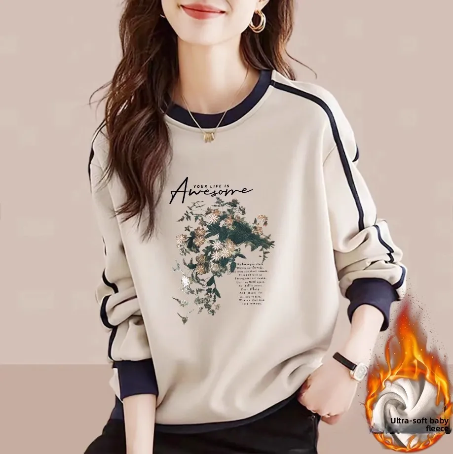 

Худи из чистого хлопка с длинными рукавами, женская осенне-зимняя толстовка Slim Fit, повседневная, удобная, дышащая, с цветными вставками