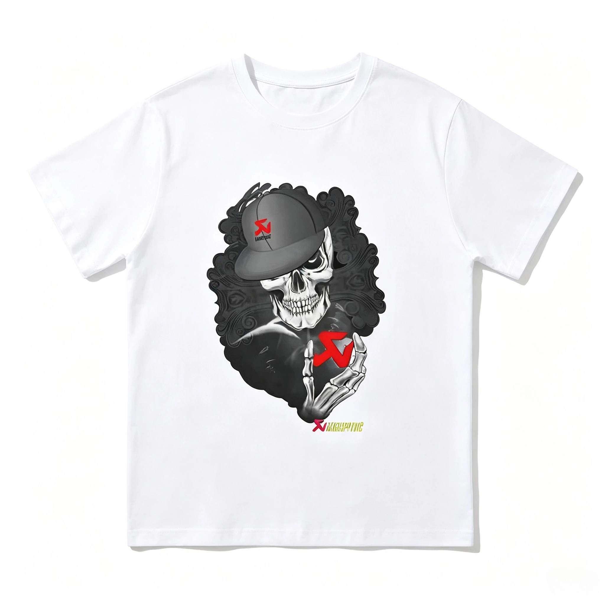 2026 Summer Vintage Oversized Graphic T‑Shirt For Adults Kids Dark Hip Hop Cap Skull Portrait Art Loose Short Sleeve Street Tee