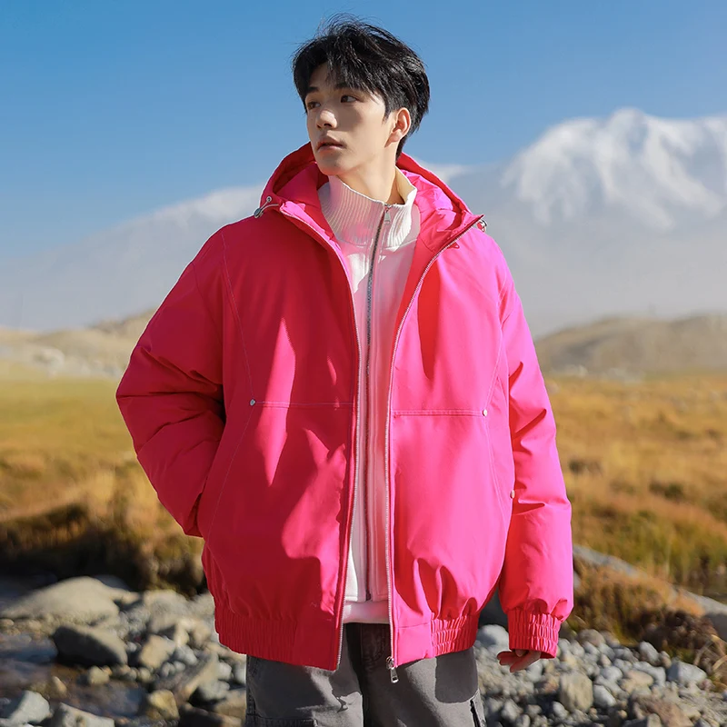 

Новинка! Теплая зимняя куртка унисекс с капюшоном из хлопка, утолщенная, для активного отдыха, молодежная, модная.