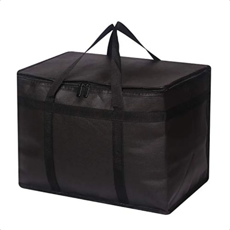 

XL Insulated Reusable Grocery Bags with Sturdy Zipper Reinforced Bottom Handles Foldable Washable Heavy Duty Cooler Totes for H