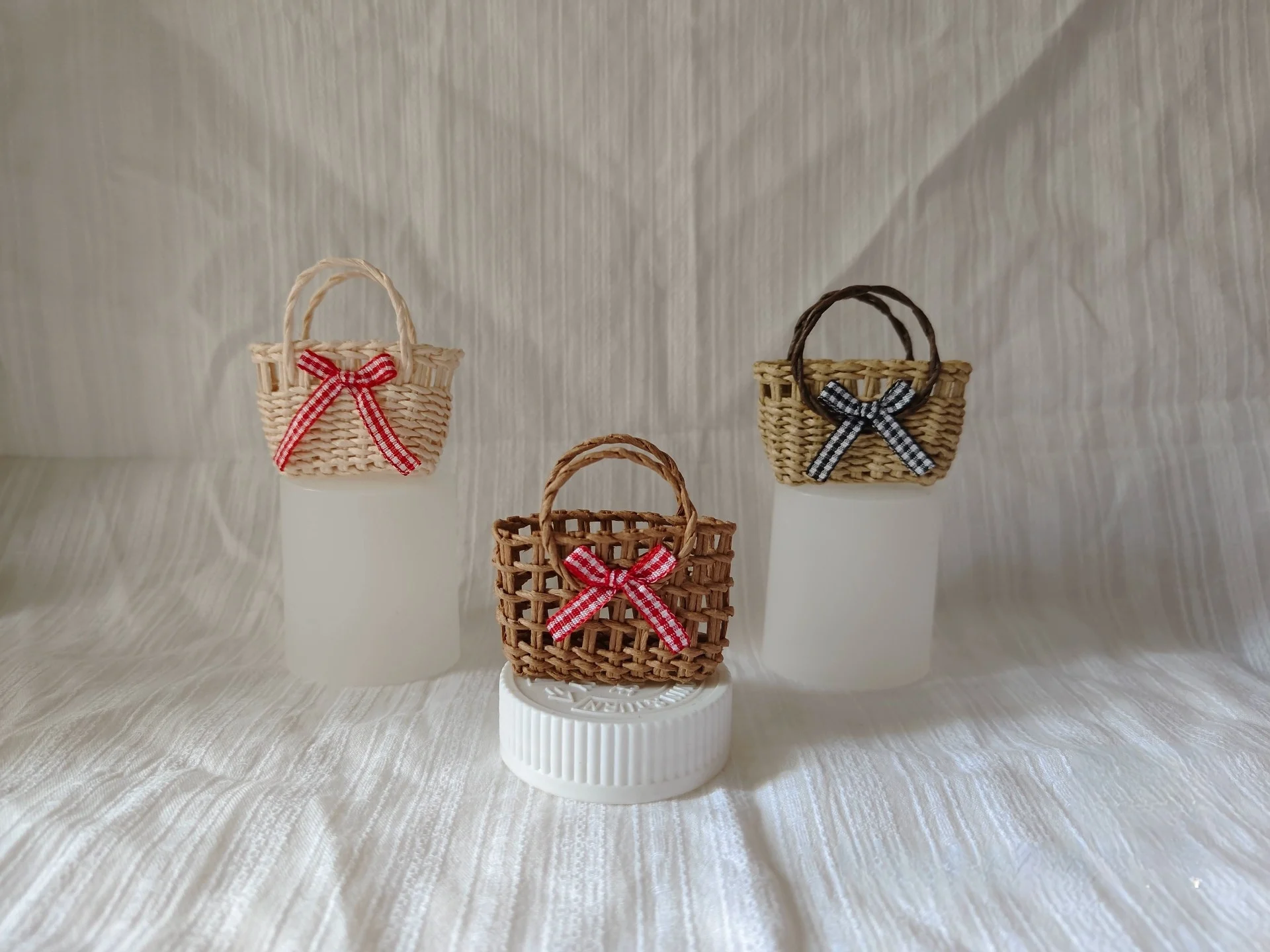 New Hand-Made Miniature Bag for Blythe 1/6 BJD Doll Mini Woven Bag Doll Carrying Basket Doll Accessories Toys