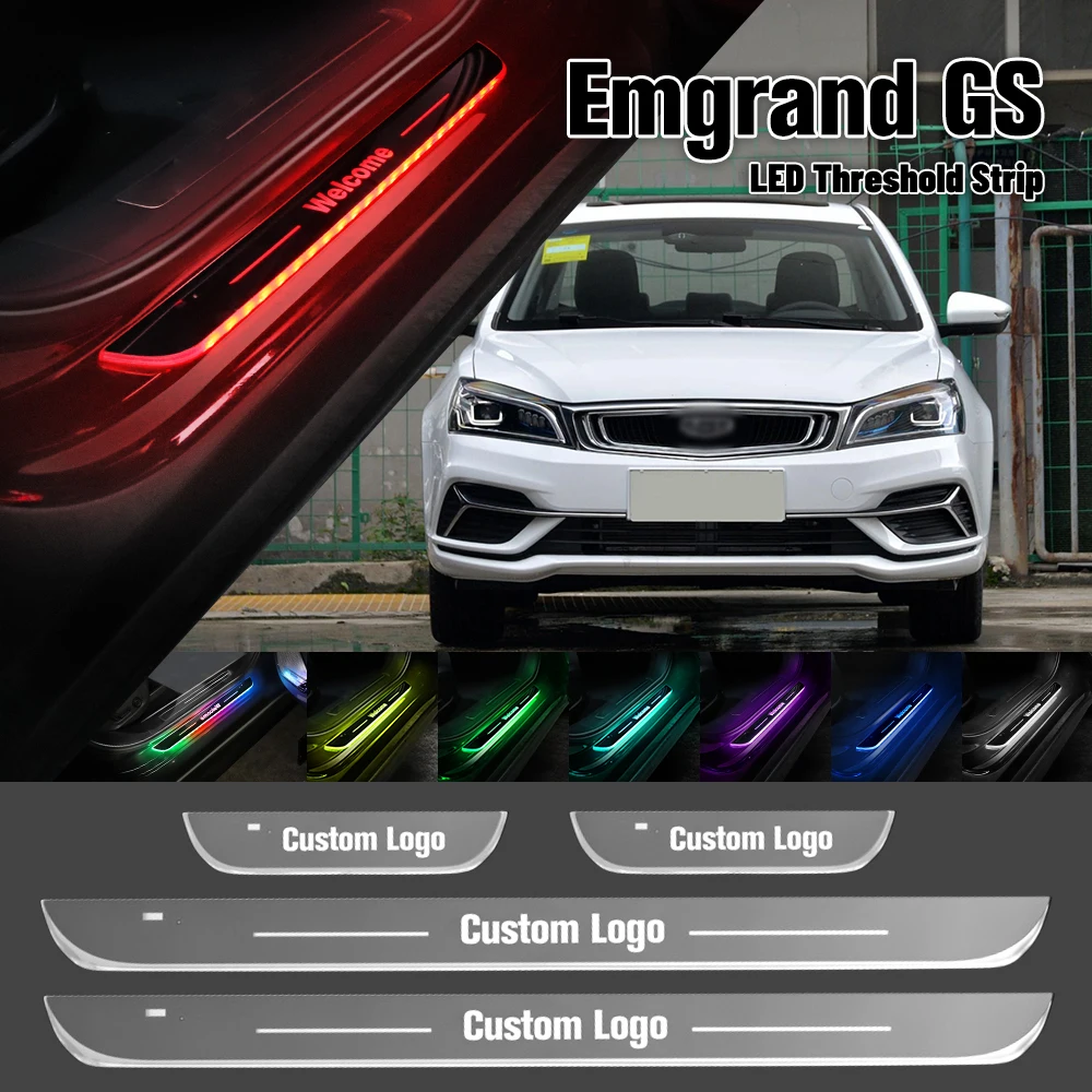 For Geely Emgrand GS 2020-2023 Car Door Sill Light Customized Logo LED 2021 2022 Welcome Threshold Pedal Lamp Accessories