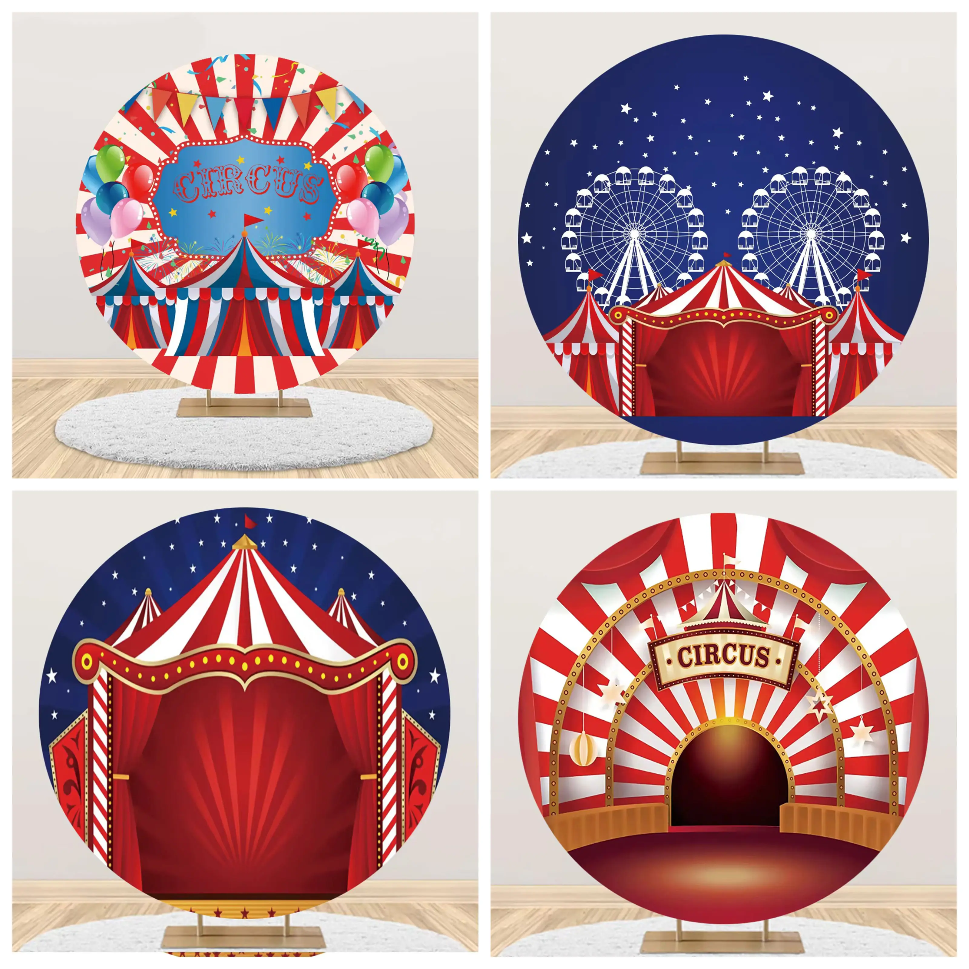 

Парк развлечений карнавал цирк круглый фон для фотосъемки фото фон для детей день рождения портрет домашний декор