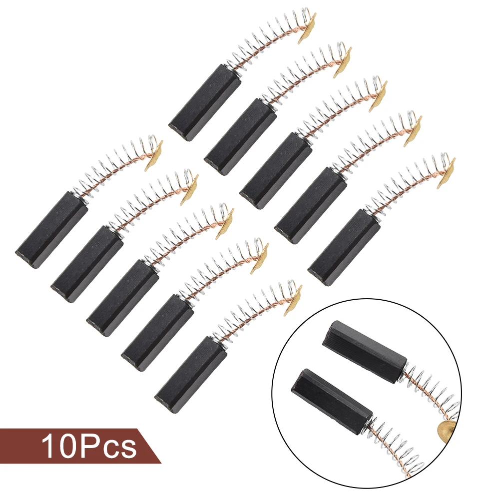 

10pcs Power Tool Motor Coal Brushes Feathered 6x6x20mm Motorbrush Drill Carbon Brush Engine Coal Brushes Tools Parts