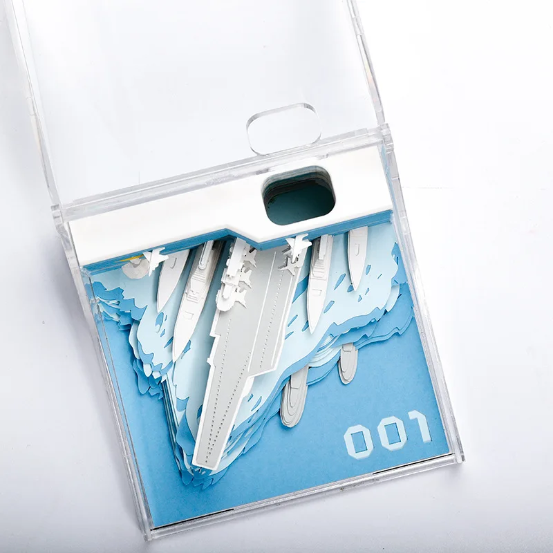 Liaoning Aircraft Carrier 3D Stereo Paper Carving Model Sticky Note Cultural Creative Gift Tear Off DIY Handmade Craft