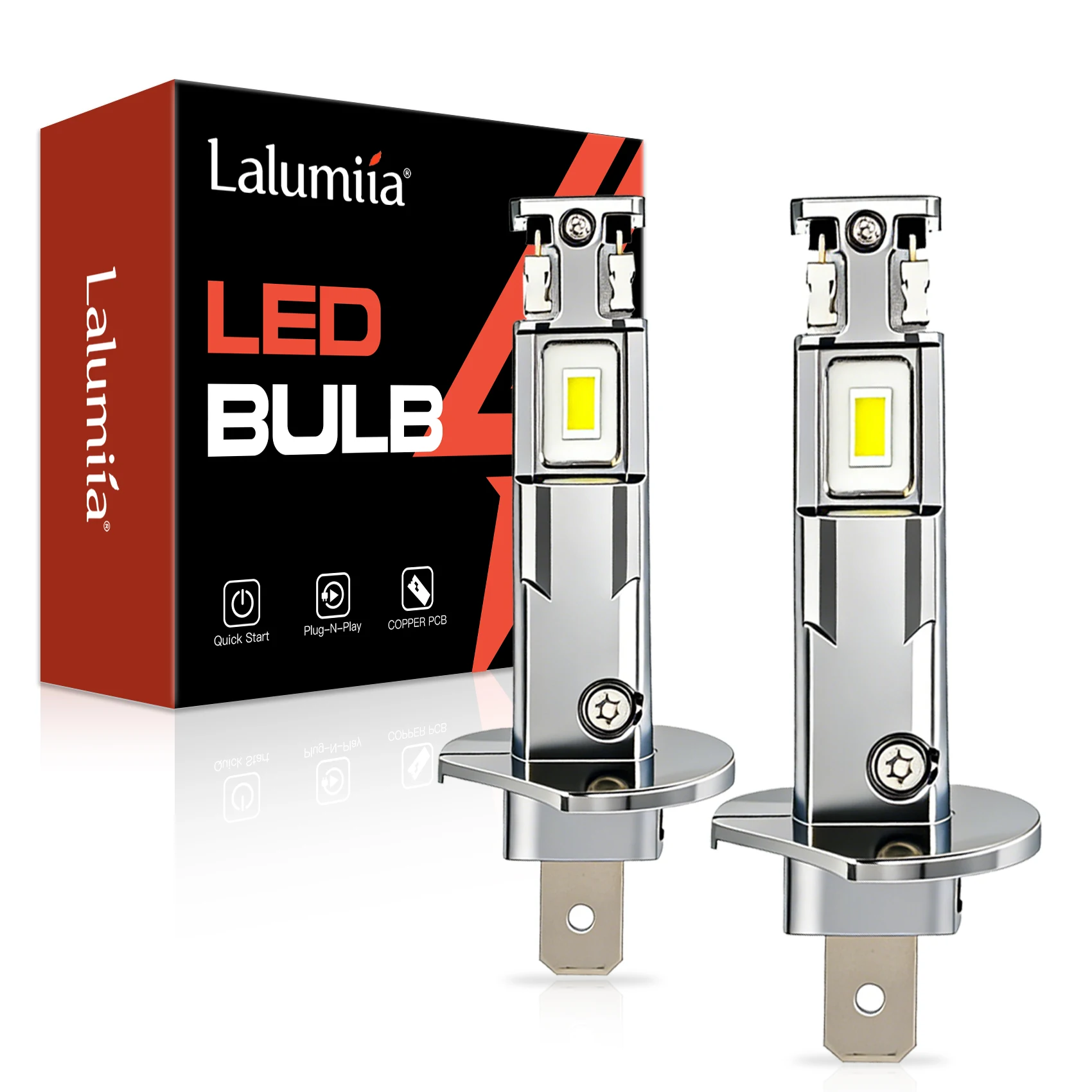 H7 LED Autolampen 16000Lm 60W, 6500K Koel Wit, Plug & Play Koplampen 1:1 Formaat, 12V Halogeen Vervangingsset, IP68 Waterdicht (2-pack)