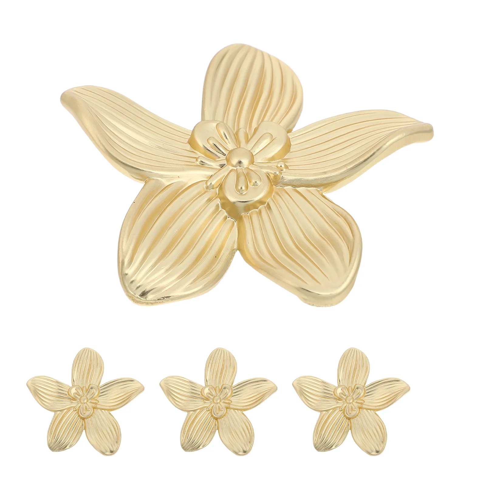 4Pcs Retro Flower Cabinet Door Handles Vintage Petal Shape Zinc Alloy Knobs Drawer Pulls Decorative Furniture Hardware