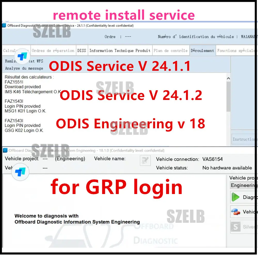 New Remote Download Install Software for Odis Service S 24.1 24.2 Odis E Engineering 18 Supports GRP Login Support 6154A WIN 10