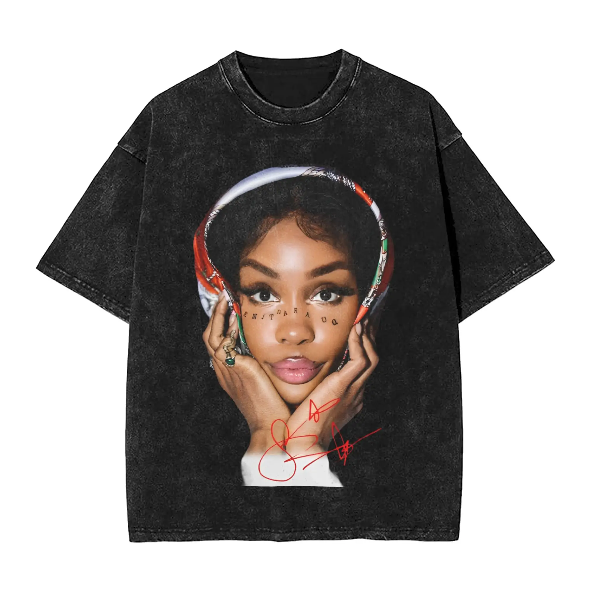 

SZA Rap 90s Washed T Shirts Streetwear Hip Hop Fashion T-Shirt Hiphop Retro Tees for Men Women Short Sleeve Oversize Summer