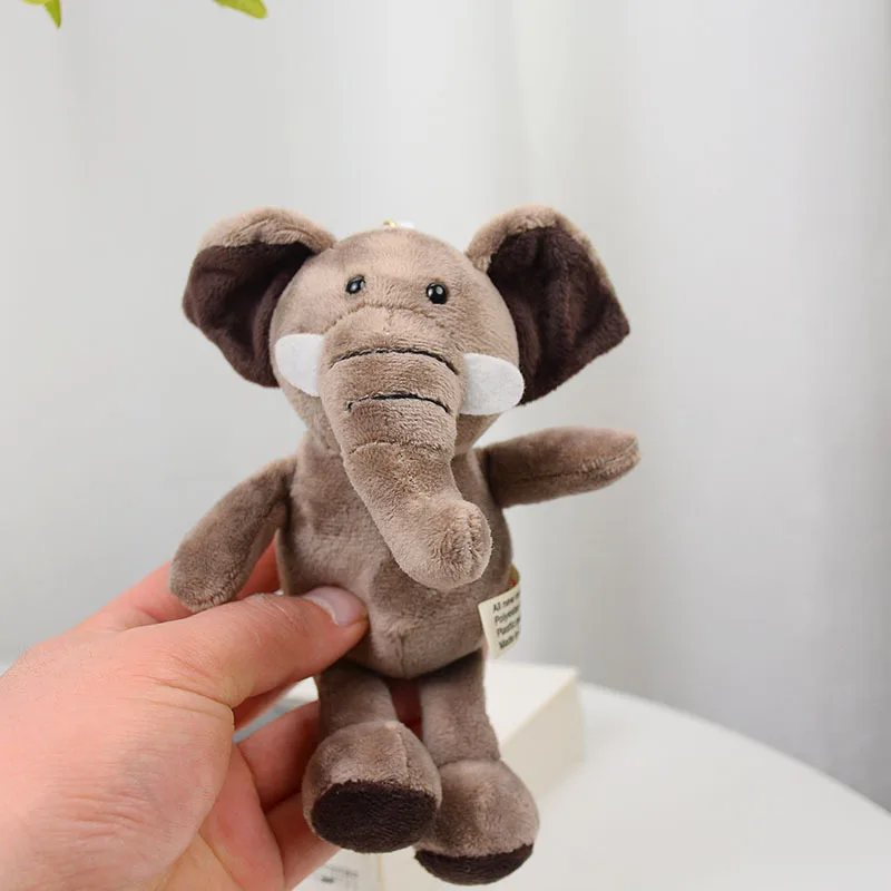 New imitation elephant plush toy pendant lifelike  jungle animals keychain soft backpack accessories couple  gift