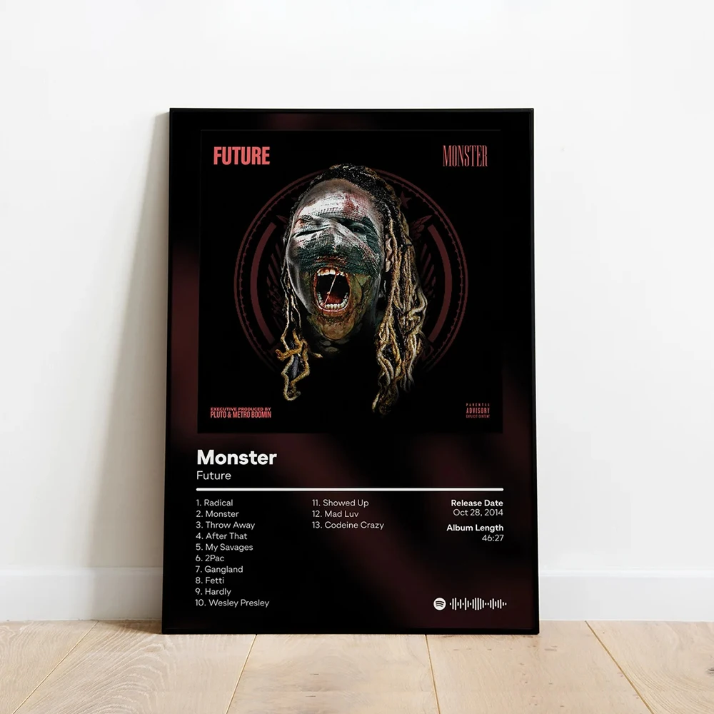 KSUMRET Rapper Album Cover Canvas Wall Art Print Poster Vintage Decorative Painting Home Decor Music Lover Gift Unframed