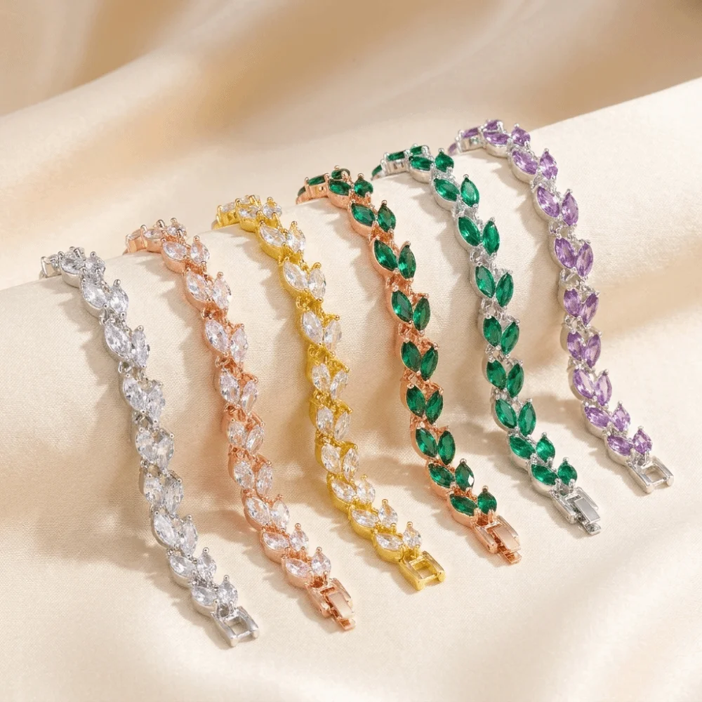 Unique Colored Zircon Women Bracelet Adjustable Minimalist Bracelet Jewelry Light Luxury Wrist Ornament Women