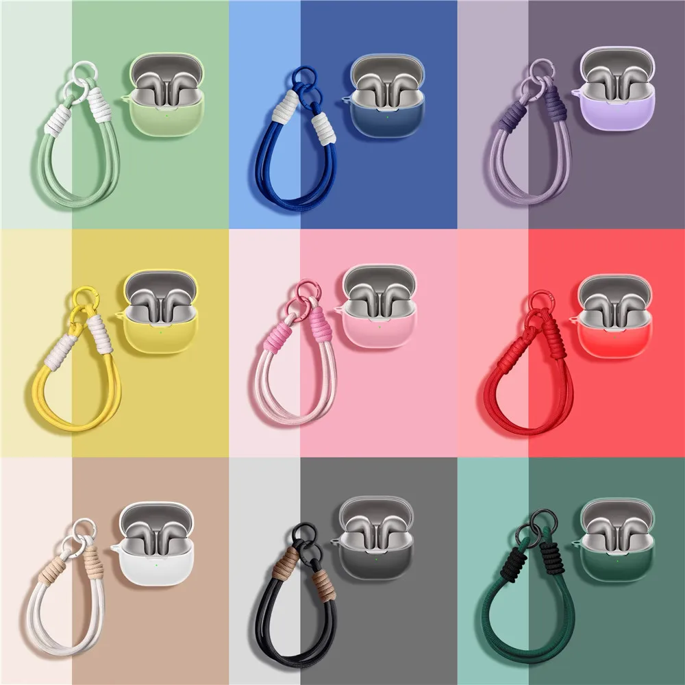 

Silicone Case for Xiaomi buds 6 Candy Color Wireless Earphones Shockproof Protector Cover Earbuds Accessories with Landyard